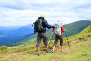 Two people hiking